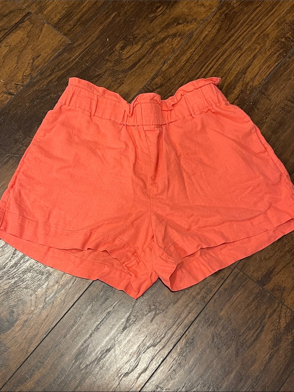 a new day High-Waist Paperbag Shorts in Coral pink
